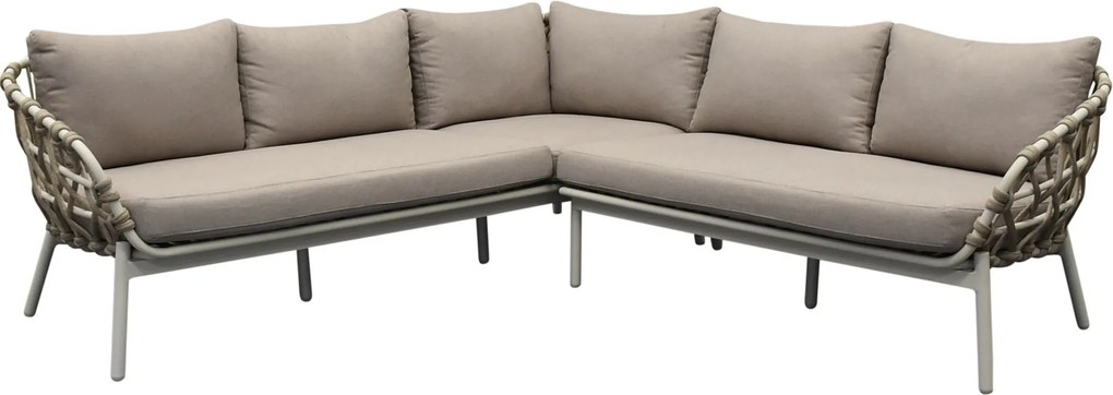Montreal hoekbank loungeset 2 delig taupe rope