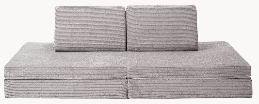 Handgemaakte modulaire fluwelen kinderspeelbank Mila