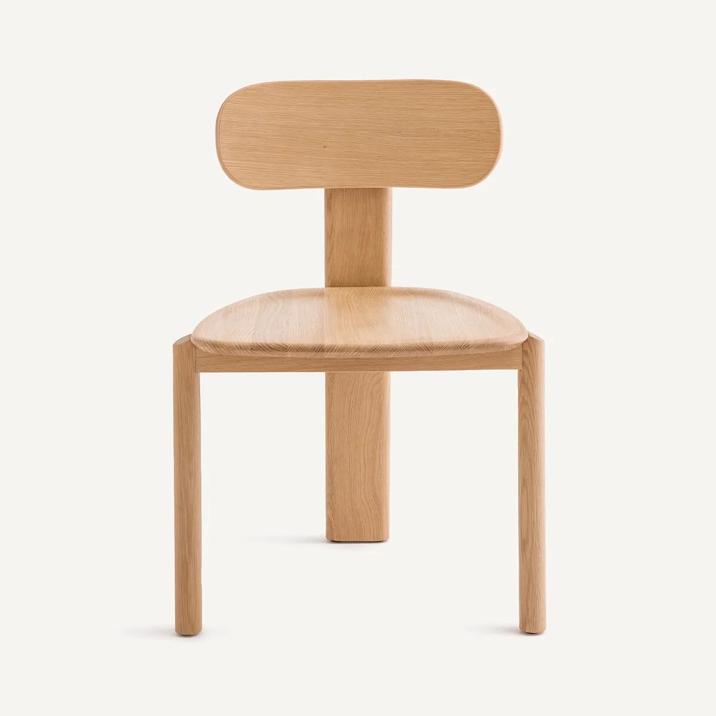 3-poot stoel, massief eiken, MARAIS, ontwerp Emmanuel Gallina