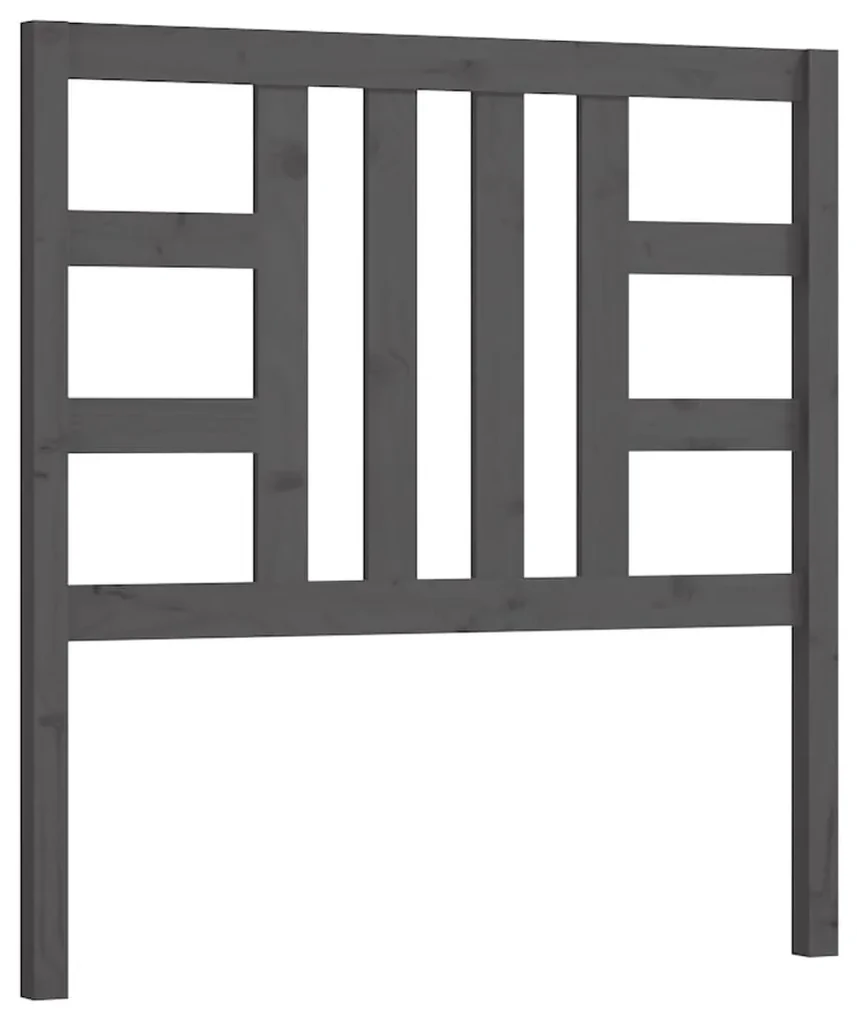 vidaXL Hoofdbord 106x4x100 cm massief grenenhout grijs