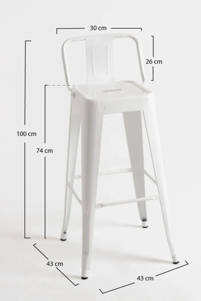 Set 4 Krukken Torix Rugleuning