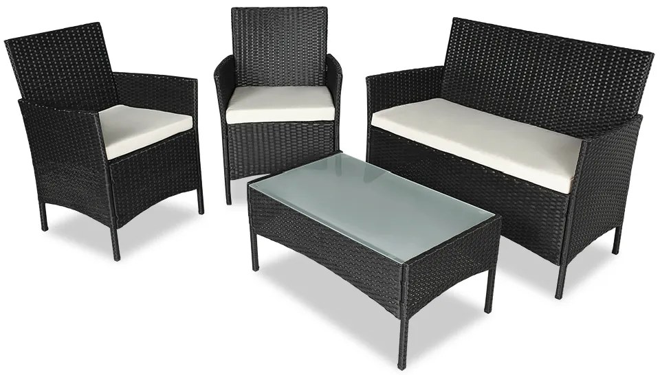 Rotan tuinset Calabria zwart Garden Point