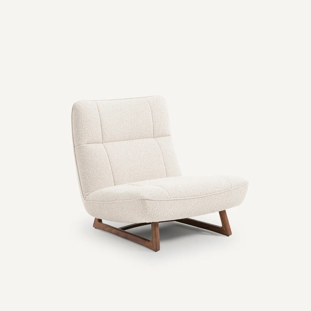 Fauteuil notenhout en bouclette, Lafar