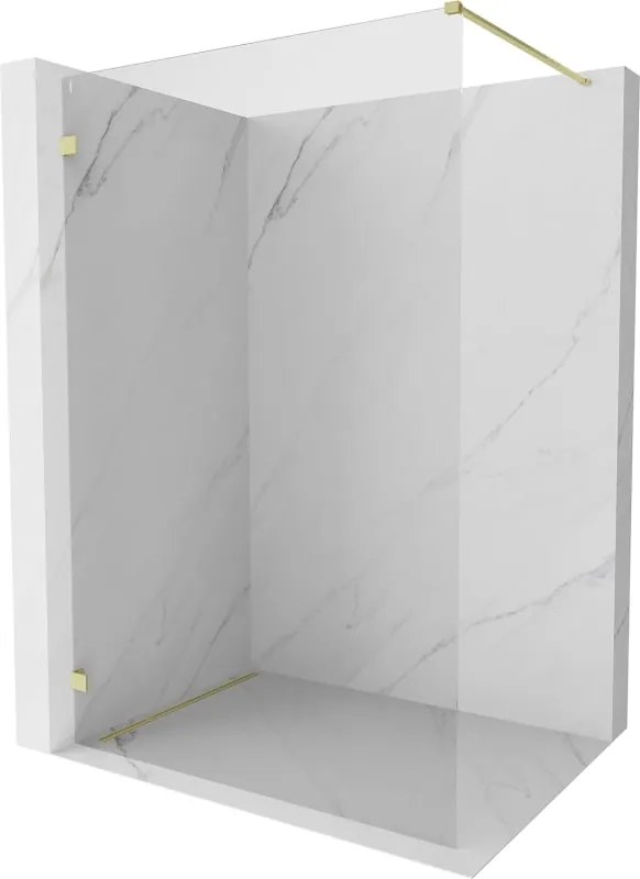 Mexen Lunar douchewand Walk-in links 70 x 200 cm, transparant 8 mm, goud geborsteld - 830-070-000-55-00-L