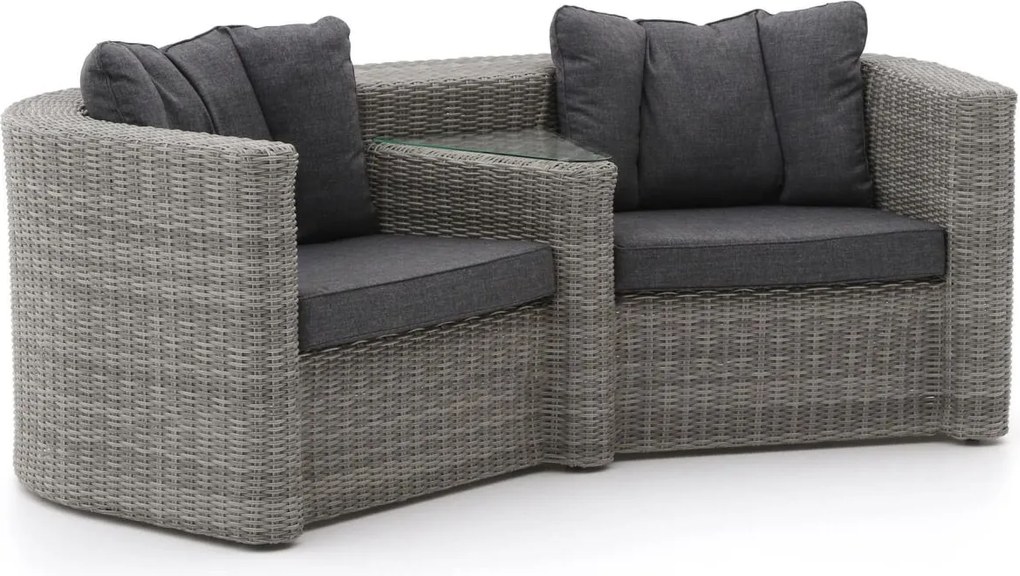 + 15% kassakorting | Loveseat Tuin Intenso   | Wicker (vlechtwerk) | 2 personen | Tuinbank Grijs | 193cm | Incl. kussens | Kees Smit Tuinmeubelen