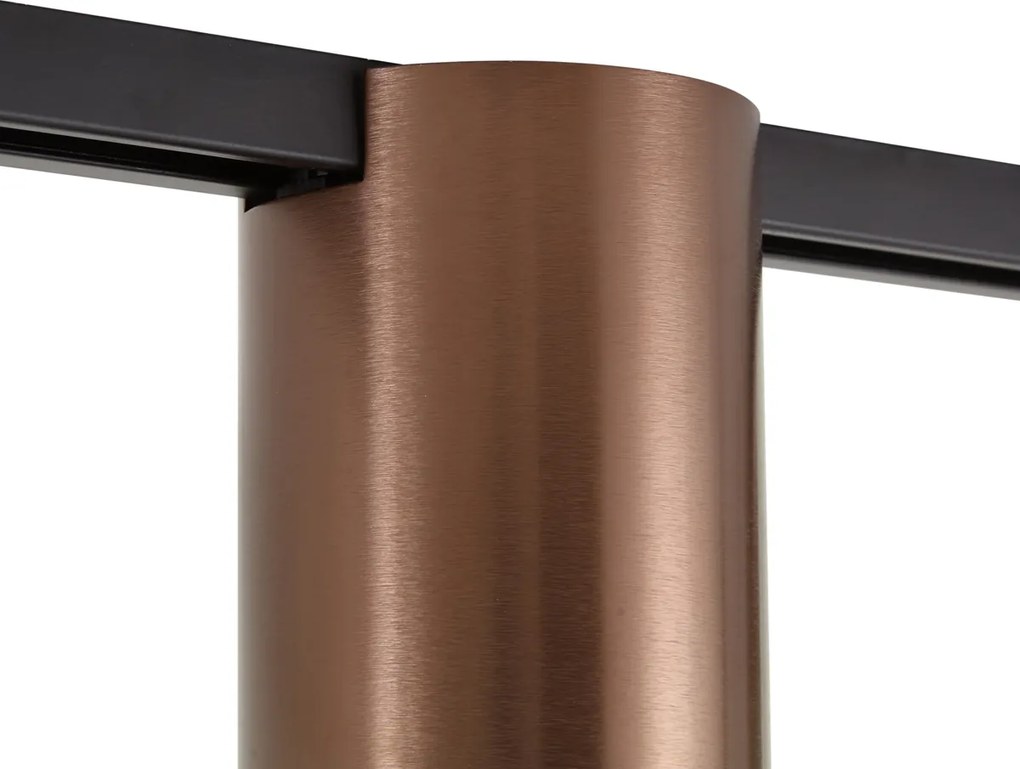 Modern railsysteem zwart met 2 spots donker brons 1-fase - Iconic Rondoo Up