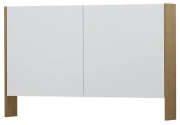 INK SPK3 Spiegelkast - 120x14x74cm - 2 deuren - dubbelzijdige Spiegel - open planchet - schakelaar en stopcontact - MDF Fineer Natur 1110271