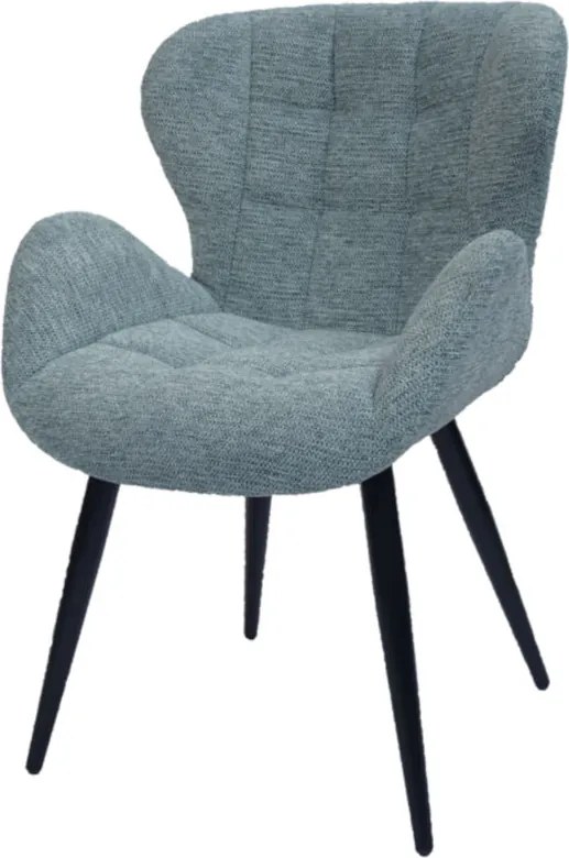 Eetkamerstoel - Simon - stof Fantasy geweven mineral blue