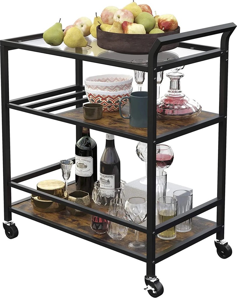 Nancy's Homer Keukenwagen - Keukentrolleys - Industriële Trolley - 75 x 40 x 86 cm (L x B x H)