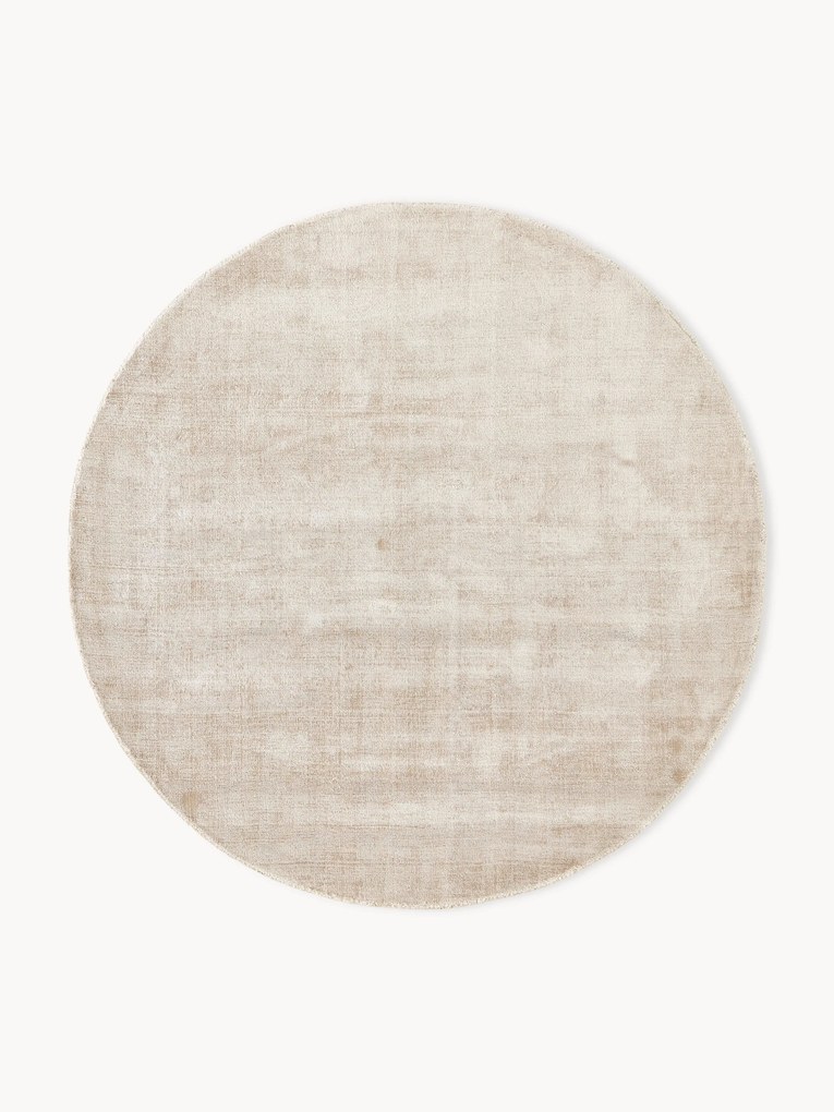 Rond handgeweven viscose vloerkleed Jane