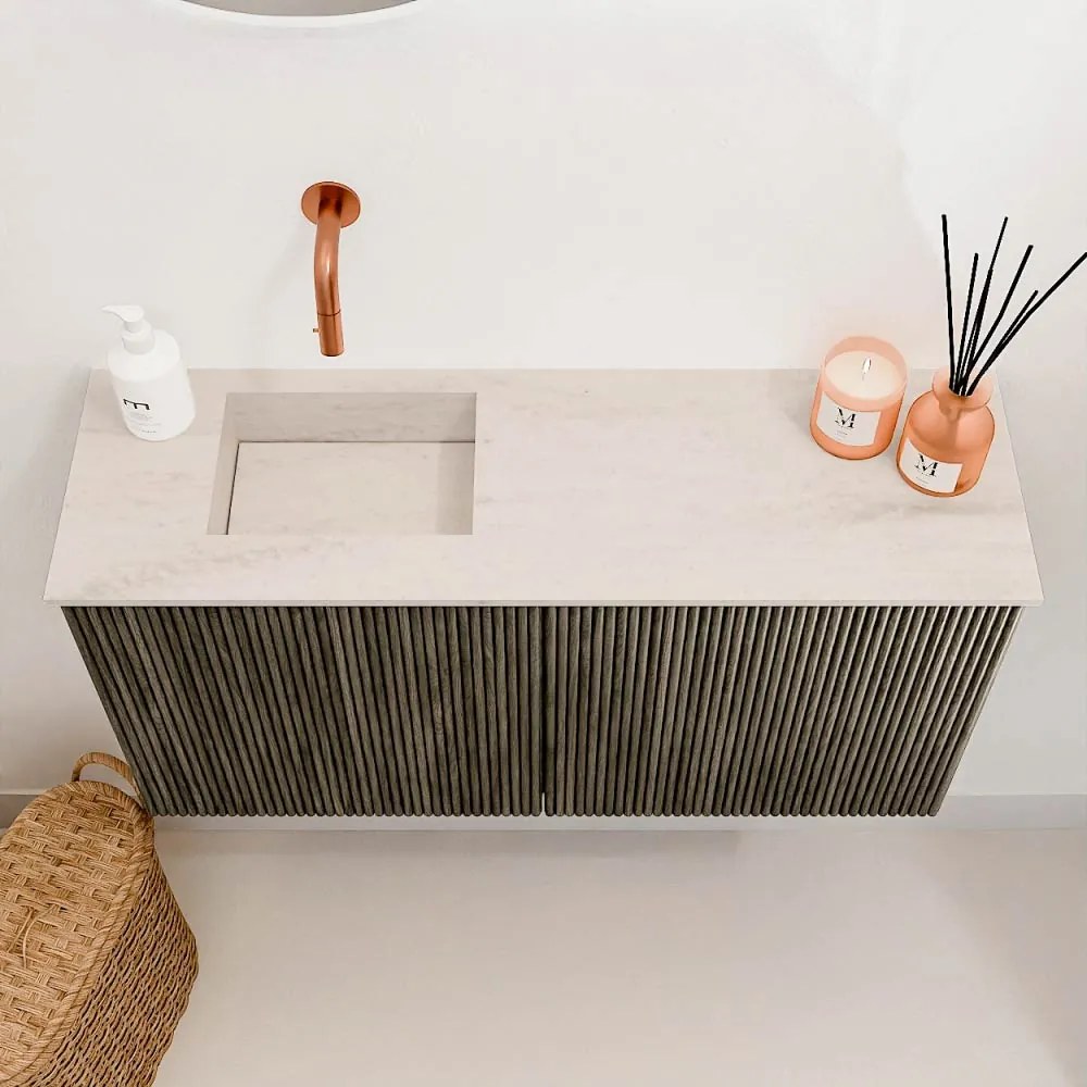 Mondiaz Joya DLux 80cm toiletmeubel shadow met wastafel faye links zonder kraangat meli
