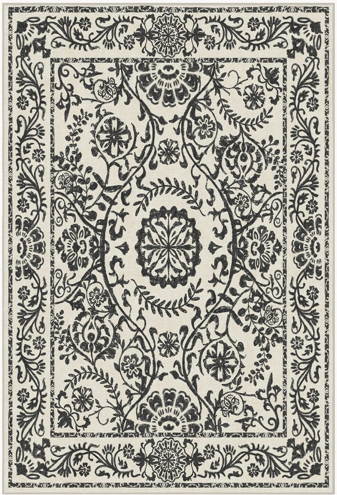 Wasbaar laagpolig vloerkleed Delphina antraciet