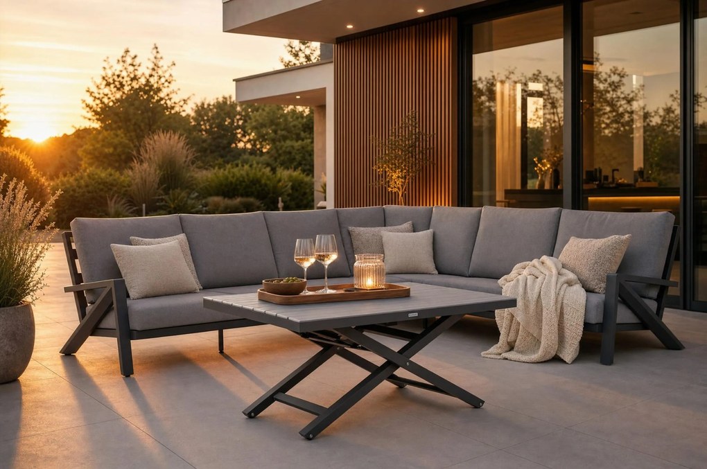 Dining Loungeset 6 personen Aluminium Grijs Santika Furniture Santika Cinta