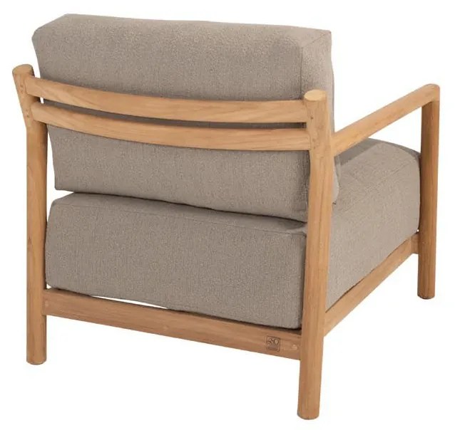 4 Seasons Outdoor Marie chaise loungeset teak met loungestoel en Finn tafels SALE Loungeset taupe weerbestendig
