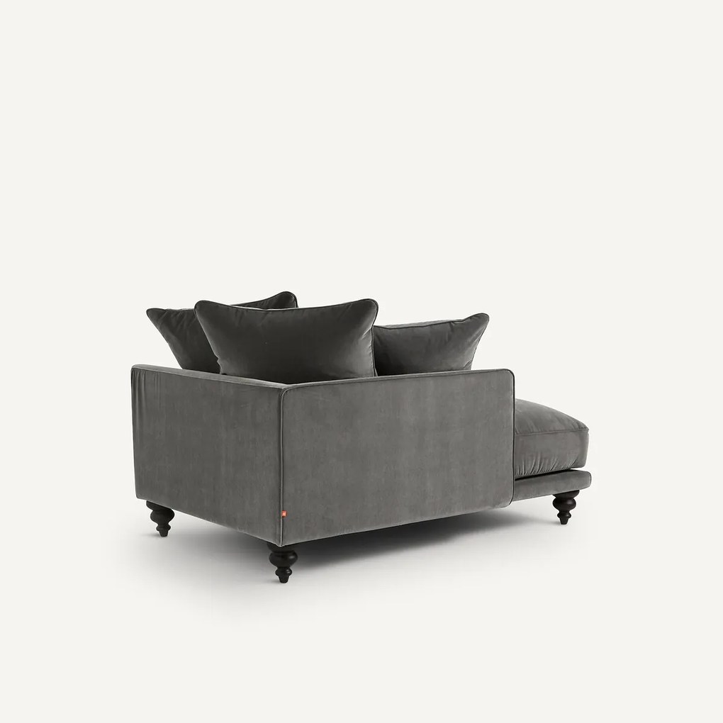 Longchair in fluweel, Lazare