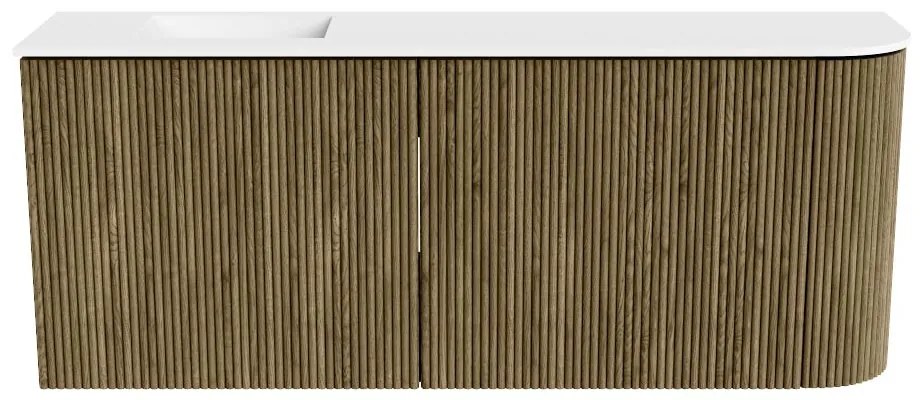 Mondiaz Joya 100cm toiletmeubel ronding rechts dusk met wastafel faye links zonder kraangat talc