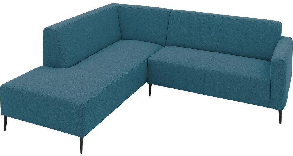 Goossens Key West blauw, stof, 2-zits, modern design met ligelement links