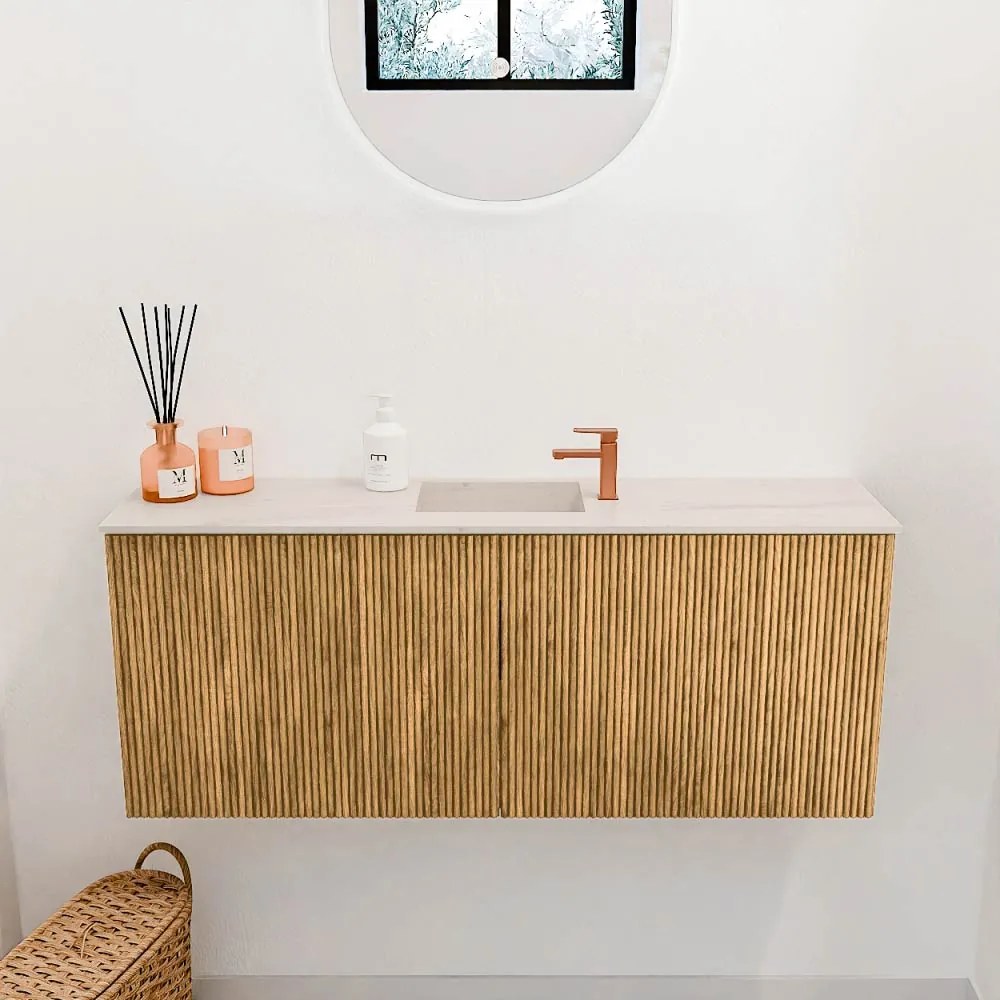 Mondiaz Joya DLux 100cm toiletmeubel oak met wastafel faye midden 1 kraangat meli