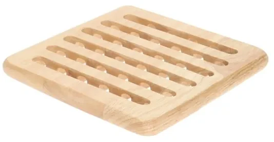 Onderzetter vierkant, rubberhout, 21 x 21 cm