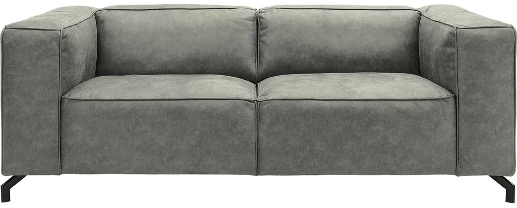 Goossens Bank Calvin grijs, micro leer, 2,5-zits, modern design