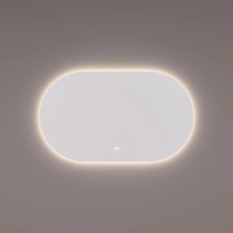 Hipp Design 14700 ovaal rechte spiegel 160x70cm met LED en spiegelverwarming