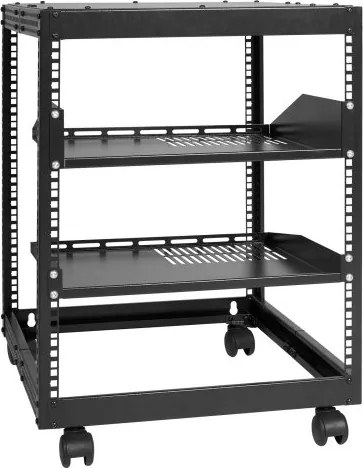 VEVOR 12U Open Frame Server Rack 15-40" Verstelbare Diepte Vrijstaand/Aan de Muur Gemonteerd Netwerk Server Rack 4-Post AV Rack met Wielen voor Al Uw Netwerk IT Apparatuur AV Apparatuur