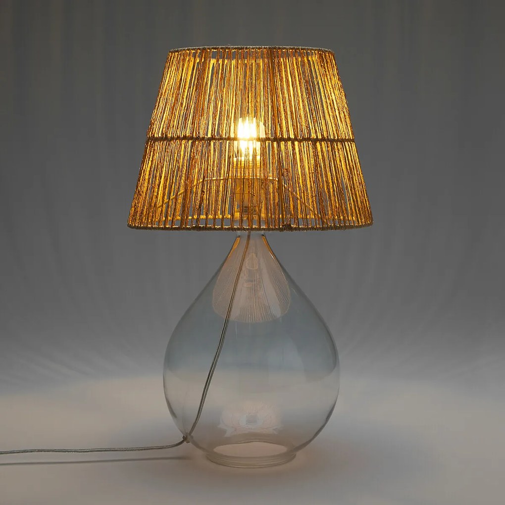 Lamp in glas en hennep, Yaku