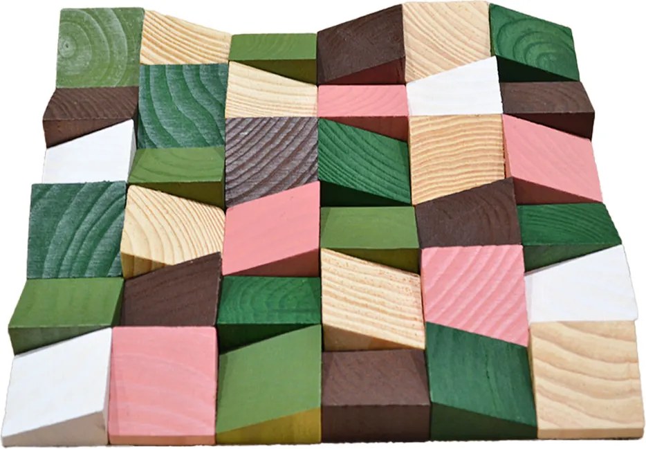 Houten Mozaïekpaneel | Rich Pine | 30×30 cm | Hout | Tegel