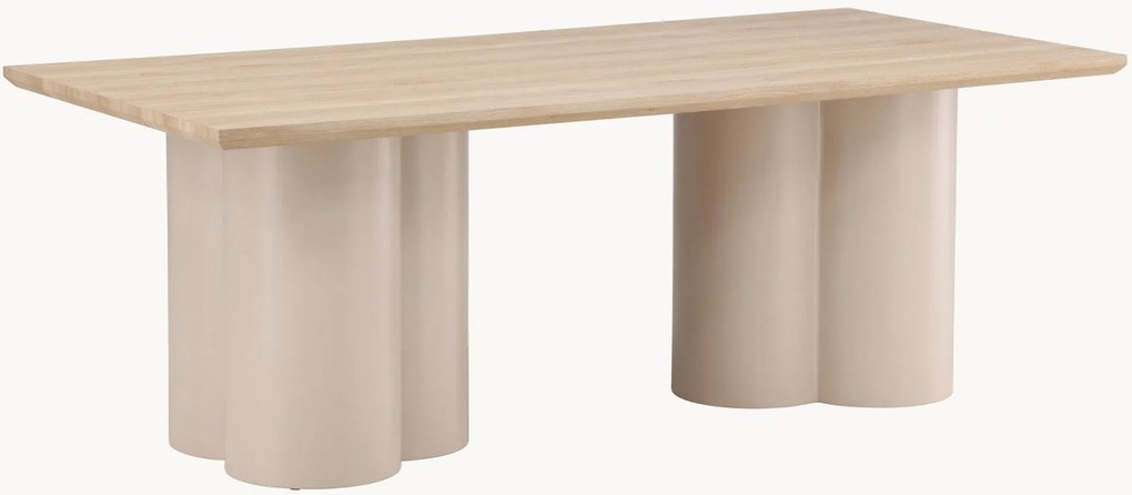 Eettafel Olivia met houtlook tafelblad, 210 x 100 cm