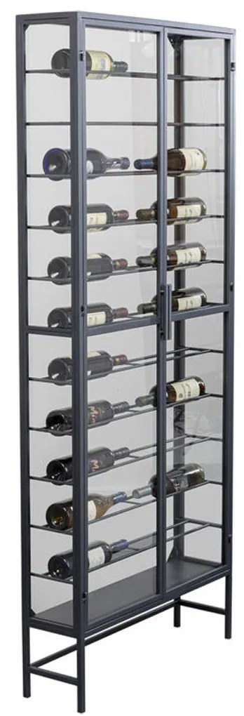 Glazen Wijnkast Vitrine - 75x20x180cm.