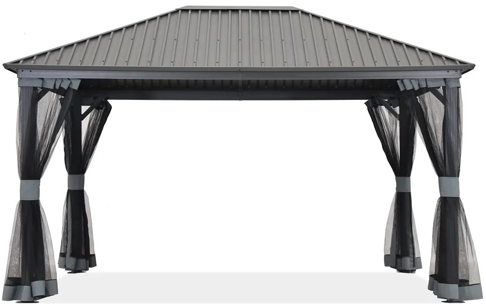 Metalen tuinhuis Sardinië 3x3 met muggengaas Garden Point beige