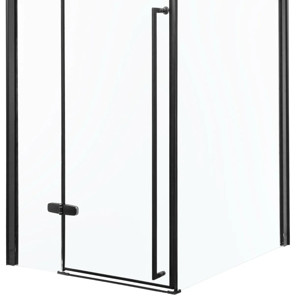 Kerra Long douchecabine zwart 80x90cm met 80cm deur