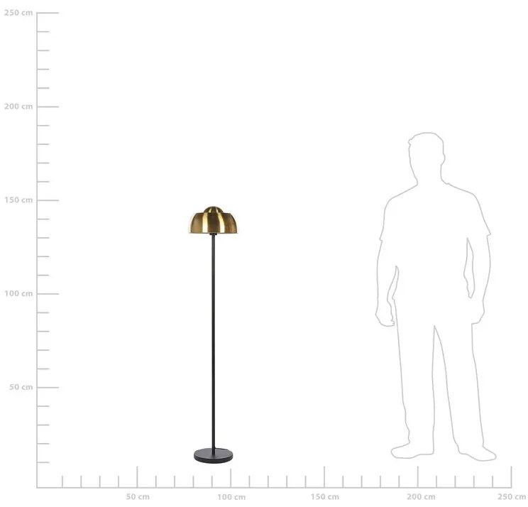 Vloerlamp SENETTE Goud/Zwart 148 CM Beliani