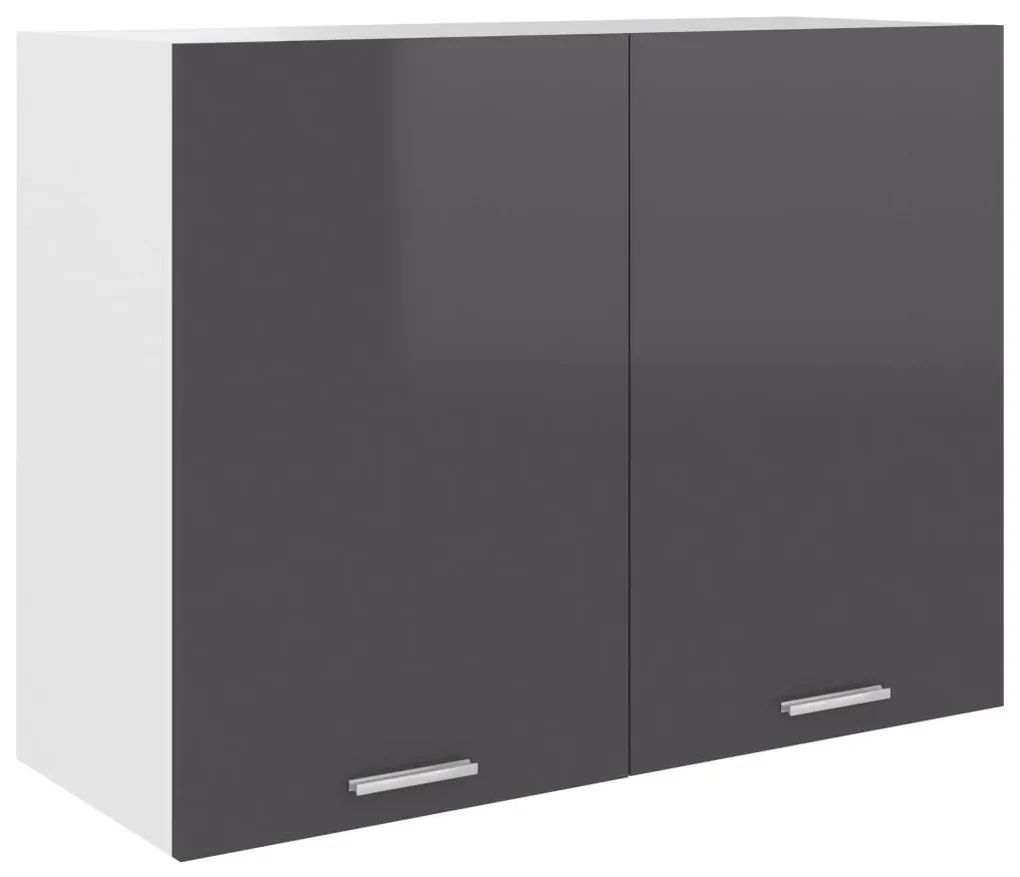 vidaXL Hangkast 80x31x60 cm bewerkt hout hoogglans grijs
