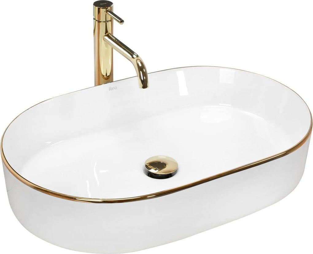 Opzetwastafel Rea Nadia White Gold Edge