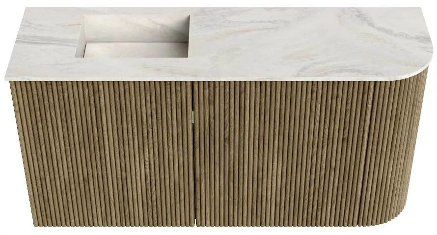 Mondiaz Joya DLux 80cm toiletmeubel ronding rechts dusk met wastafel faye links 1 kraangat ostra