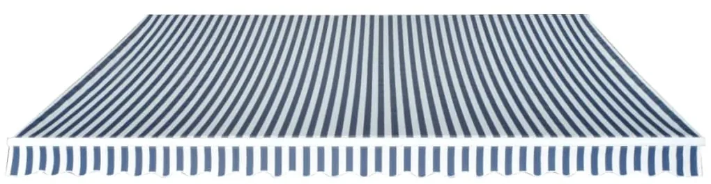 vidaXL Luifel handmatig uitschuifbaar 500 cm blauw en wit