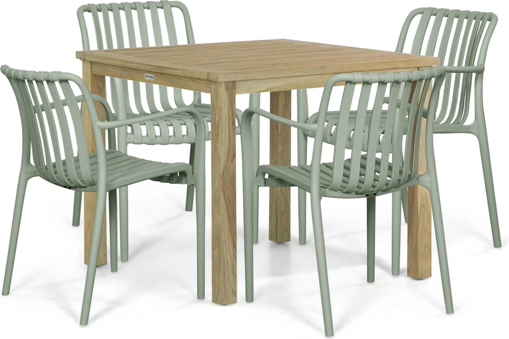 Tuinset 4 personen 909 cm Kunststof Groen Domani Furniture Alba/Weston