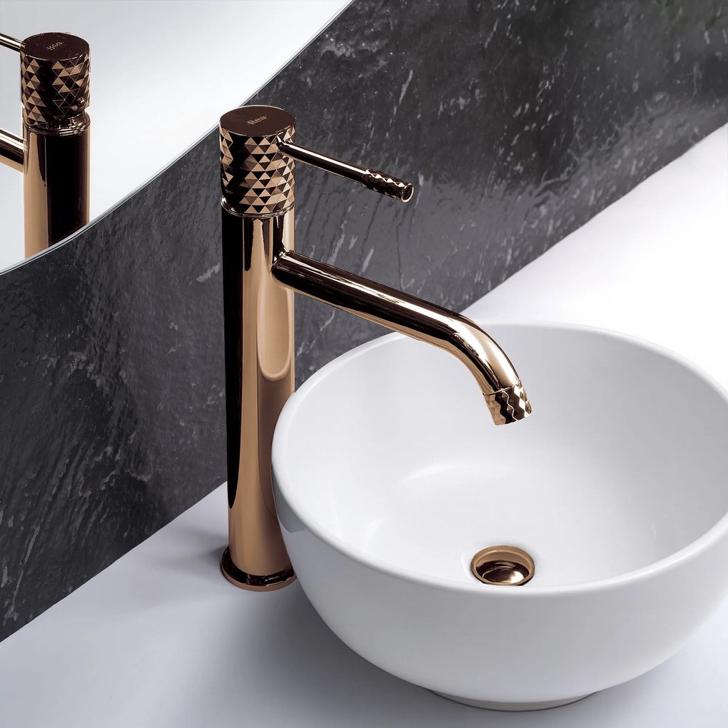 Wastafelkraan Rea Lungo Diamond Copper High