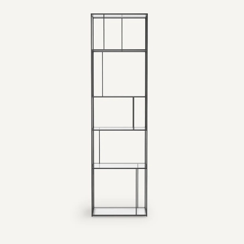 Boekenrek Parallel in staal en glas