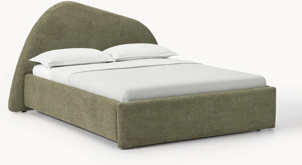 Bouclé gestoffeerd bed Gary