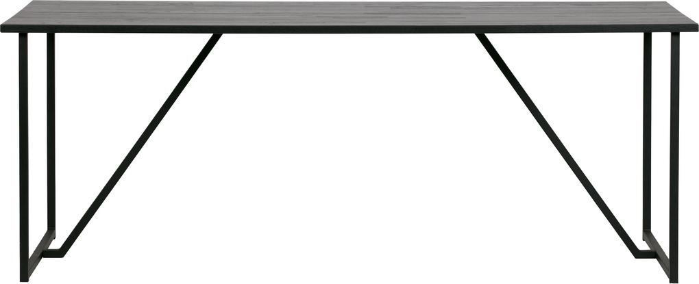 WOOOD | Eettafel Julius lengte 220 cm x breedte 85 cm x hoogte 76 cm zwart eettafels essenhout, metaal tafels meubels | NADUVI outlet
