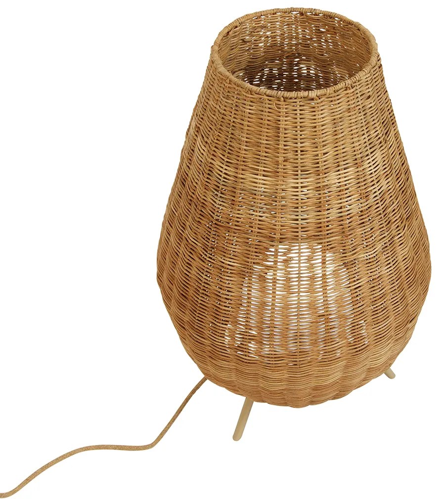 Vloerlamp rotan dimbaar IP65 met afstandsbediening - Saona