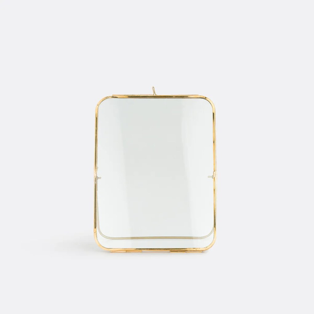 Staand fotokader in messing en glas, H23 cm, Uyova