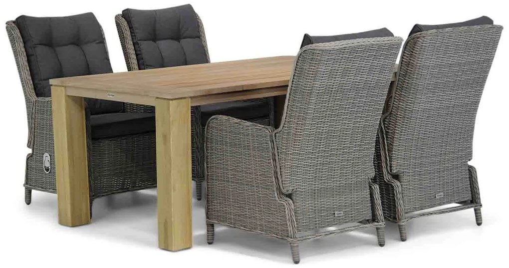 Tuinset 4 personen 200 cm Wicker Grijs Garden Collections Kingston/Brighton