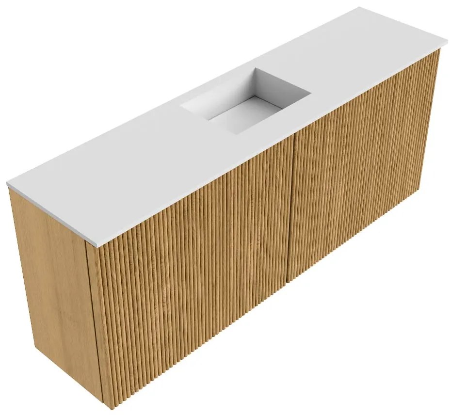 Mondiaz Joya 100cm toiletmeubel oak met wastafel faye midden 1 kraangat talc