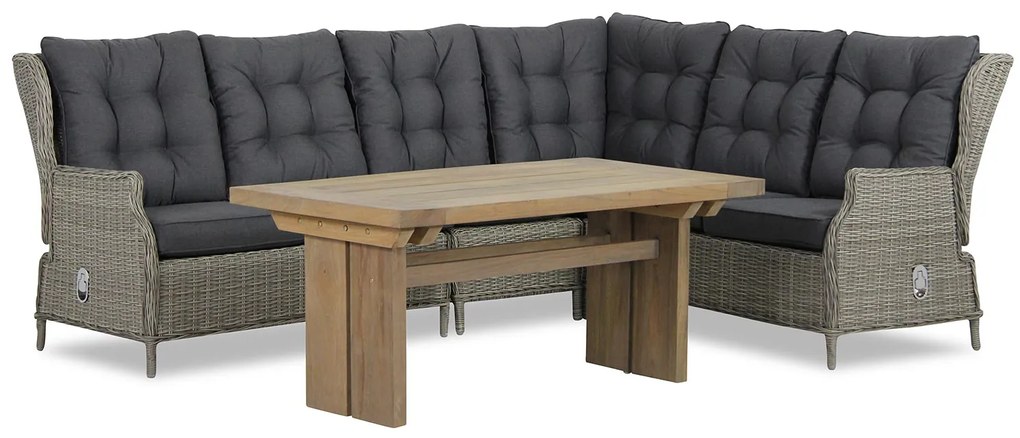 Dining Loungeset 6 personen Wicker Grijs  Garden Collections New Castle