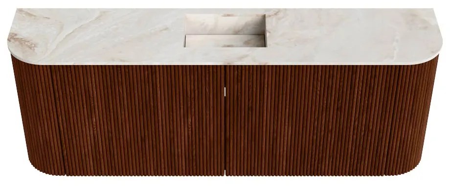 Mondiaz Joya DLux 115cm toiletmeubel ronding links/rechts ruby met wastafel faye midden zonder kraangat frappe