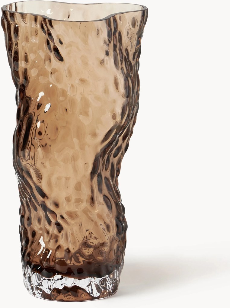Mondgeblazen glazen vaas Ostrea Rock, H 30 cm