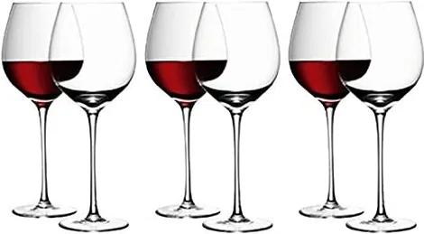 L.S.A. | Rode wijnglazen Lou diameter 10 cm x hoogte 27 cm transparant drinkglazen glas glaswerk koken & tafelen | NADUVI outlet